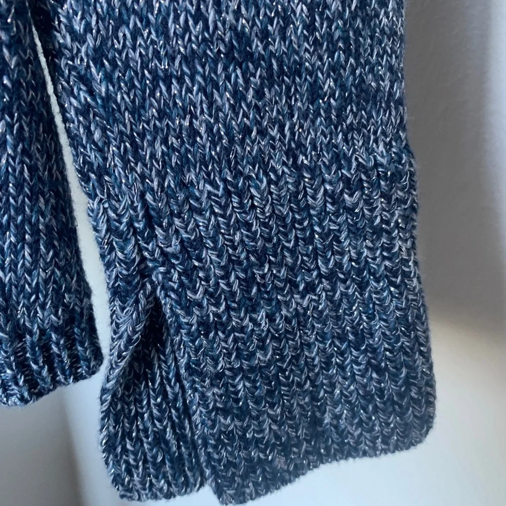 WHITE HOUSE BLACK MARKET Women’s Size S Blue Metallic Sweater‎ - Picture 6 of 6